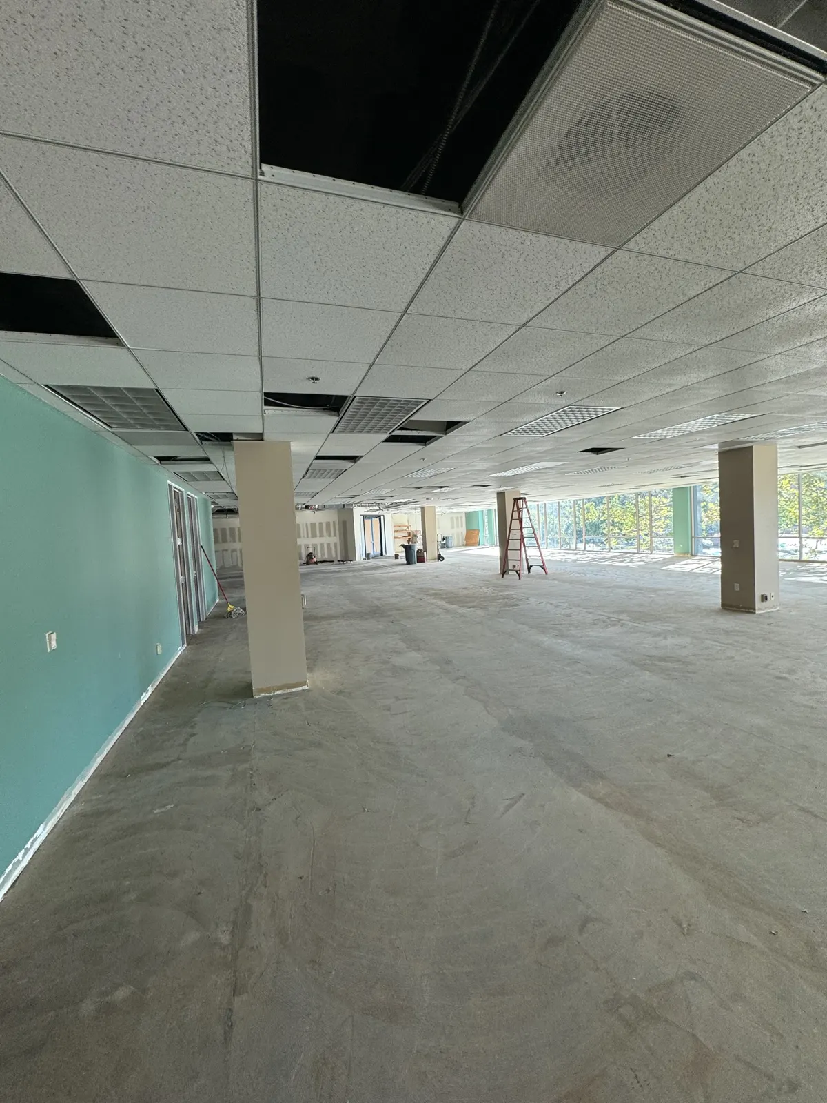 Office floor stripped for a tenant improvement